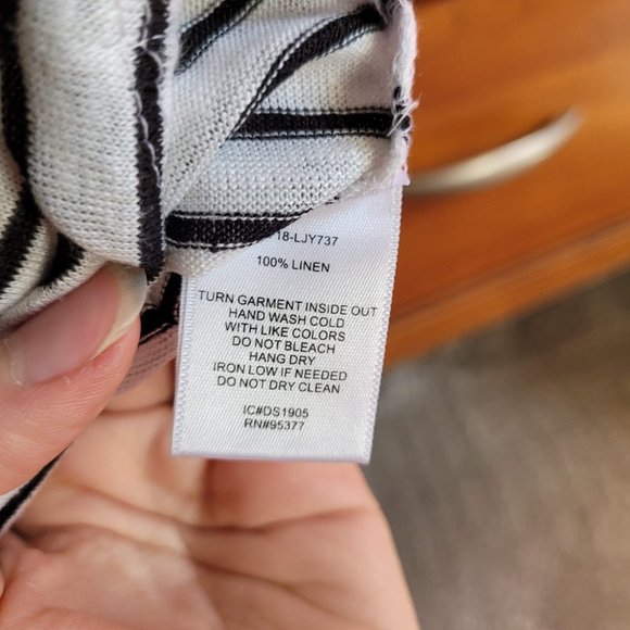 Sanctuary Women's Linen Striped Tank Top, Size S, Black and White - Picture 3 of 4